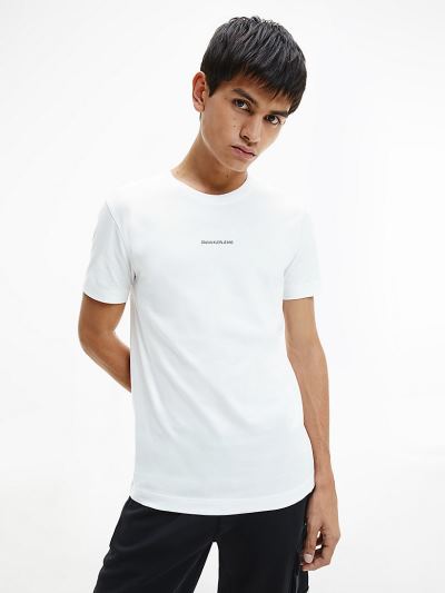 Calvin Klein Ruhák HU572617 | Calvin Klein CK The Basics Slim Organic Cotton Férfi Póló Világos Fehé